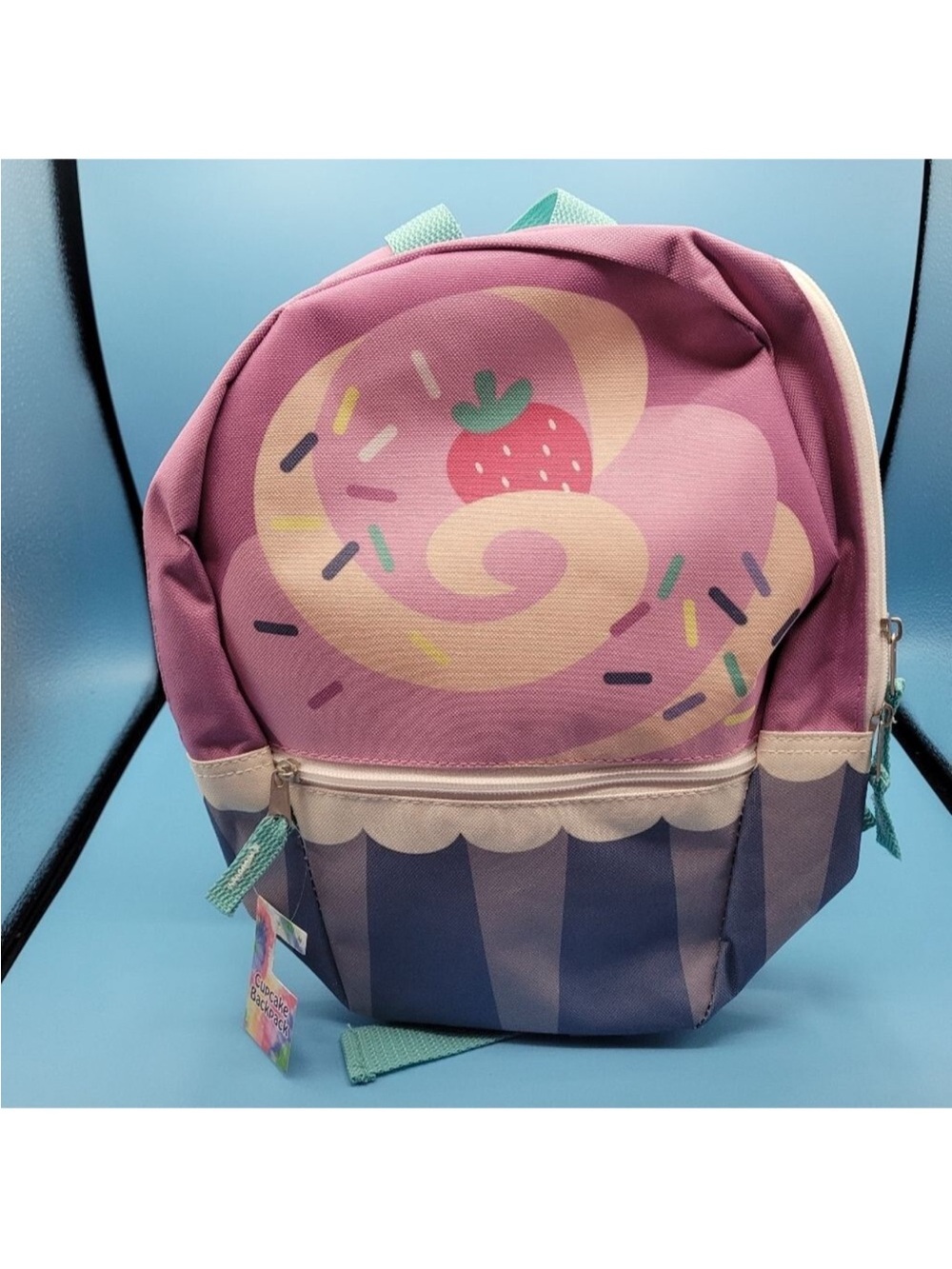 Cupcake Design Kids Backpack -Purple and Blue